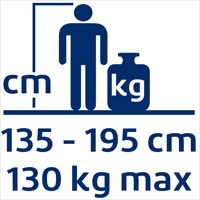 Taille 135 à 195 cm | Poids max 130 kg